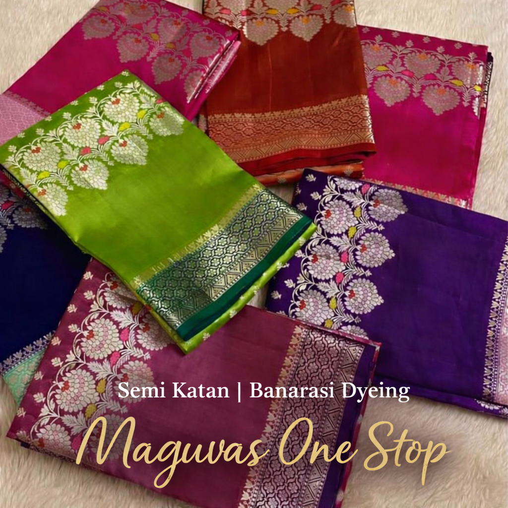 Semi katan Banarasi sarees