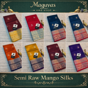 Semi Raw Mango Silk Saree with Rich Zari Border – Maguvas One Stop