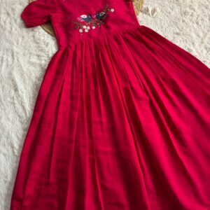 Rangoli Silk Gown-pink