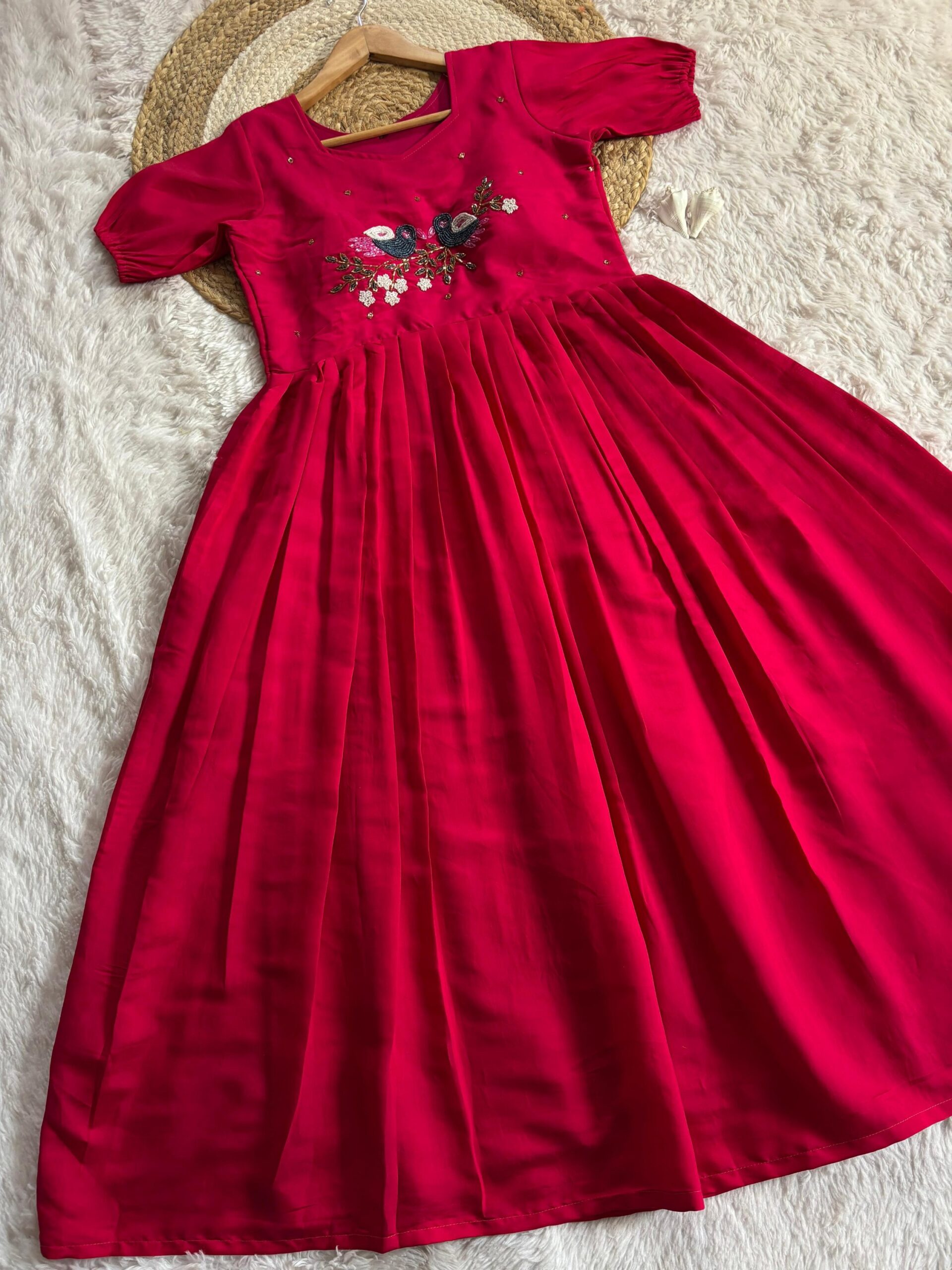 Rangoli Silk Gown-pink