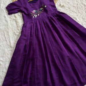 Rangoli Silk Gown-violet