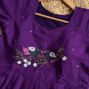 Rangoli Silk Gown-violet
