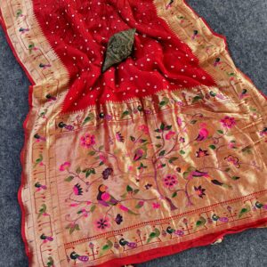 Bandhani Weaves Fusion Sarees