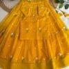 Mul Chanderi Kids Lehenga – Available in 3 Colours Mul Chanderi kids lehengas in yellow color