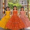 Mul Chanderi kids lehengas in 3 colours ✅ Mul Chanderi kids lehengas in 3 colours ✅