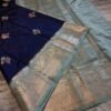Maguvas semikatan banarasi saree blue color Maguvas semikatan banarasi saree