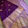 Maguvas semikatan banarasi saree purple color Maguvas semikatan banarasi saree