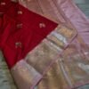 Maguvas semikatan banarasi saree red color Maguvas semikatan banarasi saree