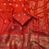 pure viscose dola saree in orange color