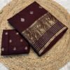 pure viscose dola saree in Brown color