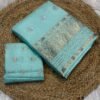pure viscose dola saree in skyblue color
