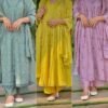 Mul Chanderi Floral Embroidered Kurta Set – 3 Colours