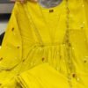 mul chanderi 3 piece set in yellow color