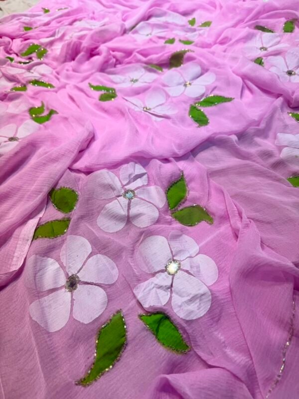 Semi chiffon sarees in pink