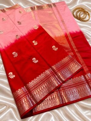 red color in banarasi katan sarees Banarasi katan sarees