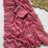 babypink color Premium rangoli crush sarees Premium rangoli crush sarees