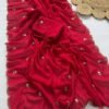 red color Premium rangoli crush sarees Premium rangoli crush sarees