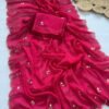 pink color Premium rangoli crush sarees Premium rangoli crush sarees